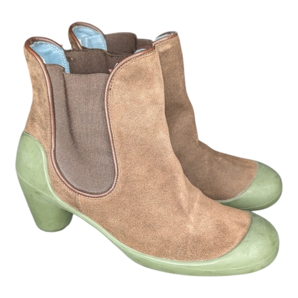 Camper Minie Suede Rubber Ankle Boots Brown Green Women's 7 - Picture 2 of 9